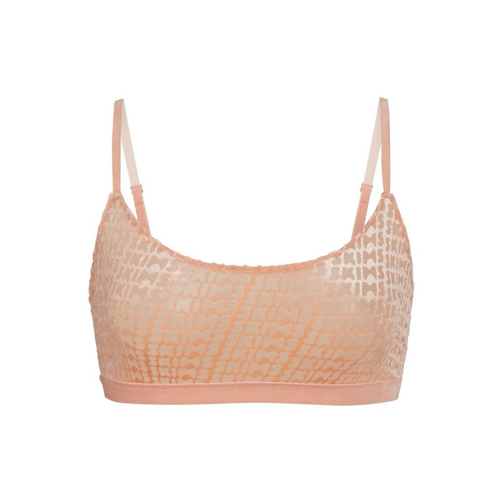 COPY - SKIMS Peach Velvet Burnout Scoop Bra
